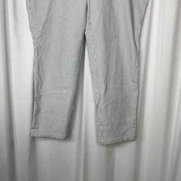 GAP chinos pants trousers women's 14 white blue seersucker look girlfriend - Picture 5 of 14